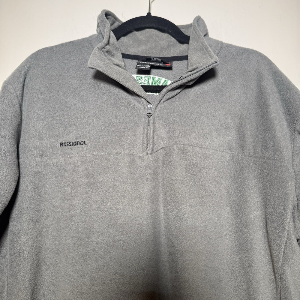 Rossignol 1/4 Zip Fleece Pullover Mens Size XL Gray Jameson Embroidery